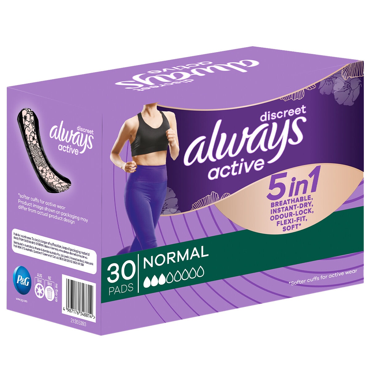 Always Active Discreet 5 In 1 Pads 30 Pack
