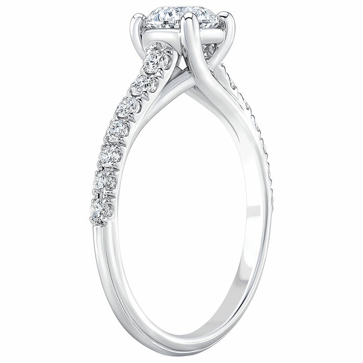 18KT White Gold 1.03ctw Round Brilliant Cut Diamond With 0.70ctw Centre Bridal Ring