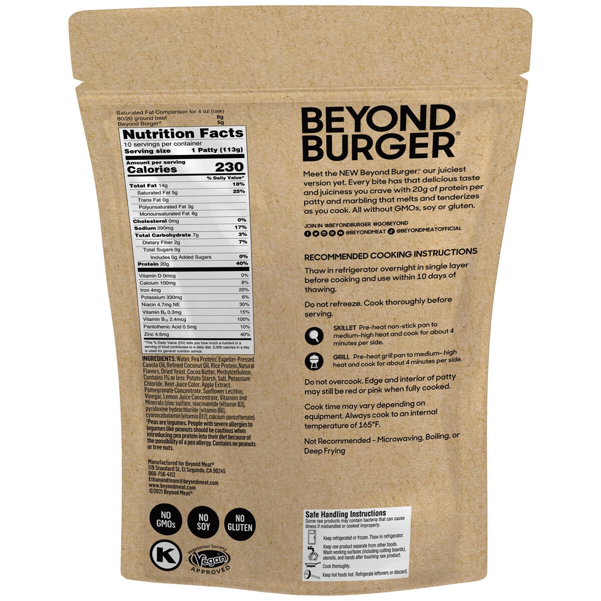 Beyond Meat Beyond Burger Plant-based Patties 10 x 113g