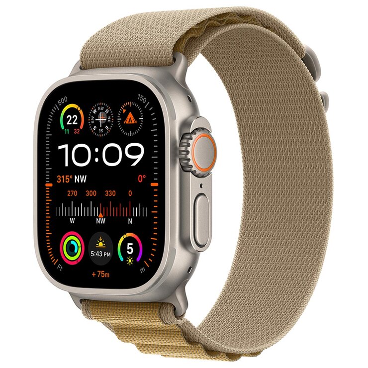 Apple Watch Ultra 2 GPS + Cellular 49mm Natural Titanium Case With Tan Alpine Loop Small Apple Watch Ultra 2 GPS + Cellular 49mm Natural Titanium Case With Tan Alpine Loop Small