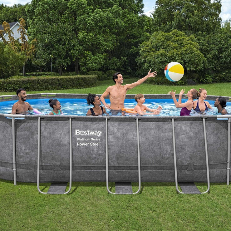 Bestway Platinum Series Power Steel Above Ground Pool Set 6.1m Bestway Platinum Series Power Steel Above Ground Pool Set 6.1m