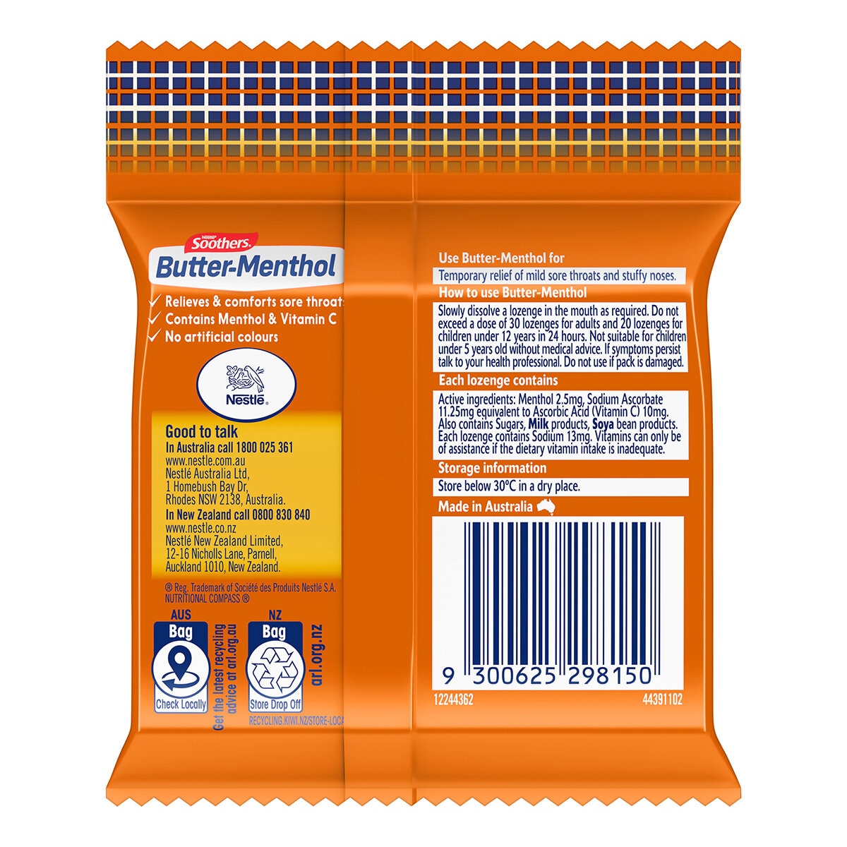 Soothers Butter Menthol Original 9 x 30 Pack