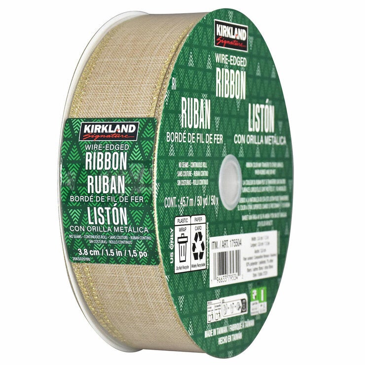 Kirkland Signature Wire Edged Holiday Ribbon 45.7m Kirkland Signature Wire Edged Holiday Ribbon 45.7m
