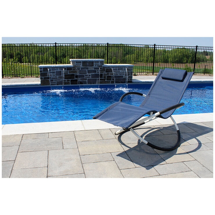 Single Orbital Outdoor Lounger Navy White Single Orbital Outdoor Lounger Navy White