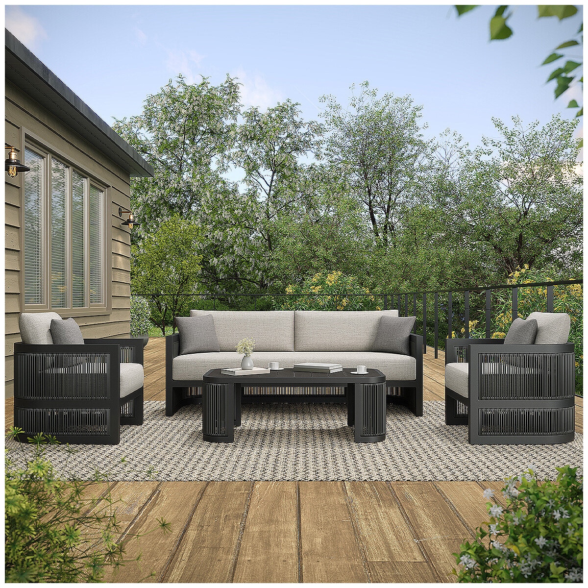Henredon Saddleton 4 Piece Outdoor Seating Set