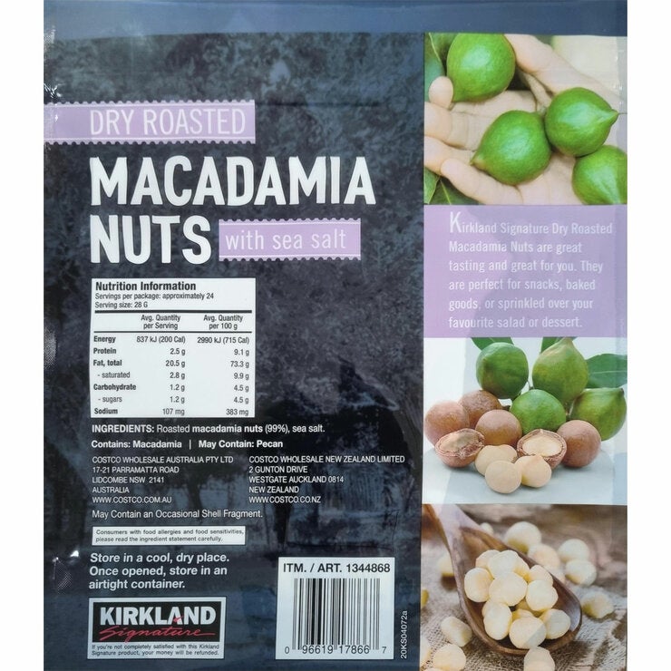 Kirkland Signature Dry Roasted Macadamia 680g