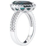 18KT White Gold 0.58ctw Diamond Lab Emerald Ring