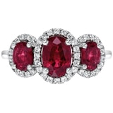 0.24ctw Diamond with  Ruby Trio Ring