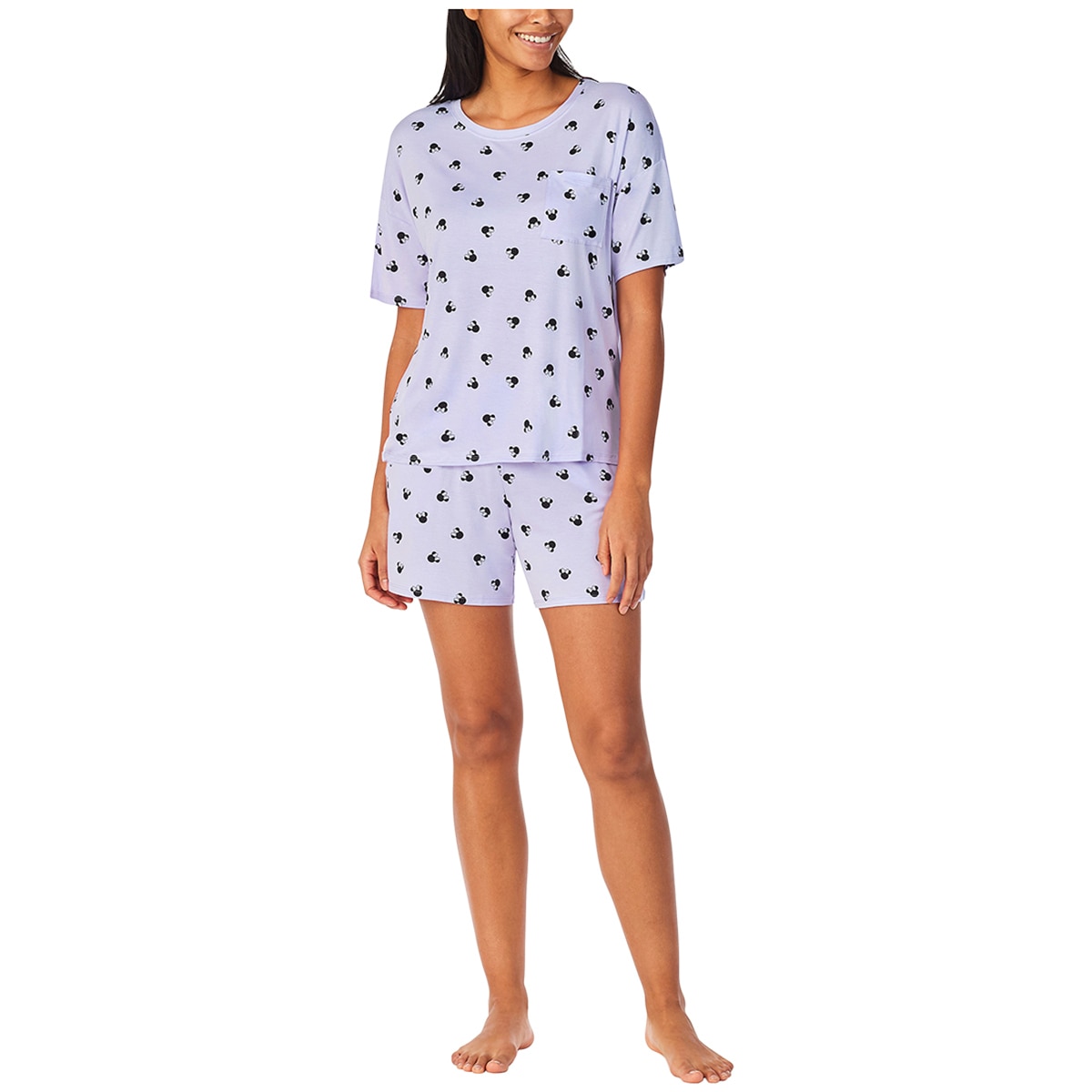 Mickey & Minnie Women's Pyjama Set 2 Piece - Purple