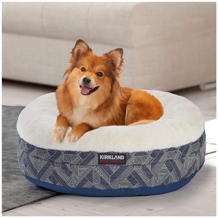 Kirkland Signature Dog Nest Bed 24 Inch Navy Chevron Geo Costco