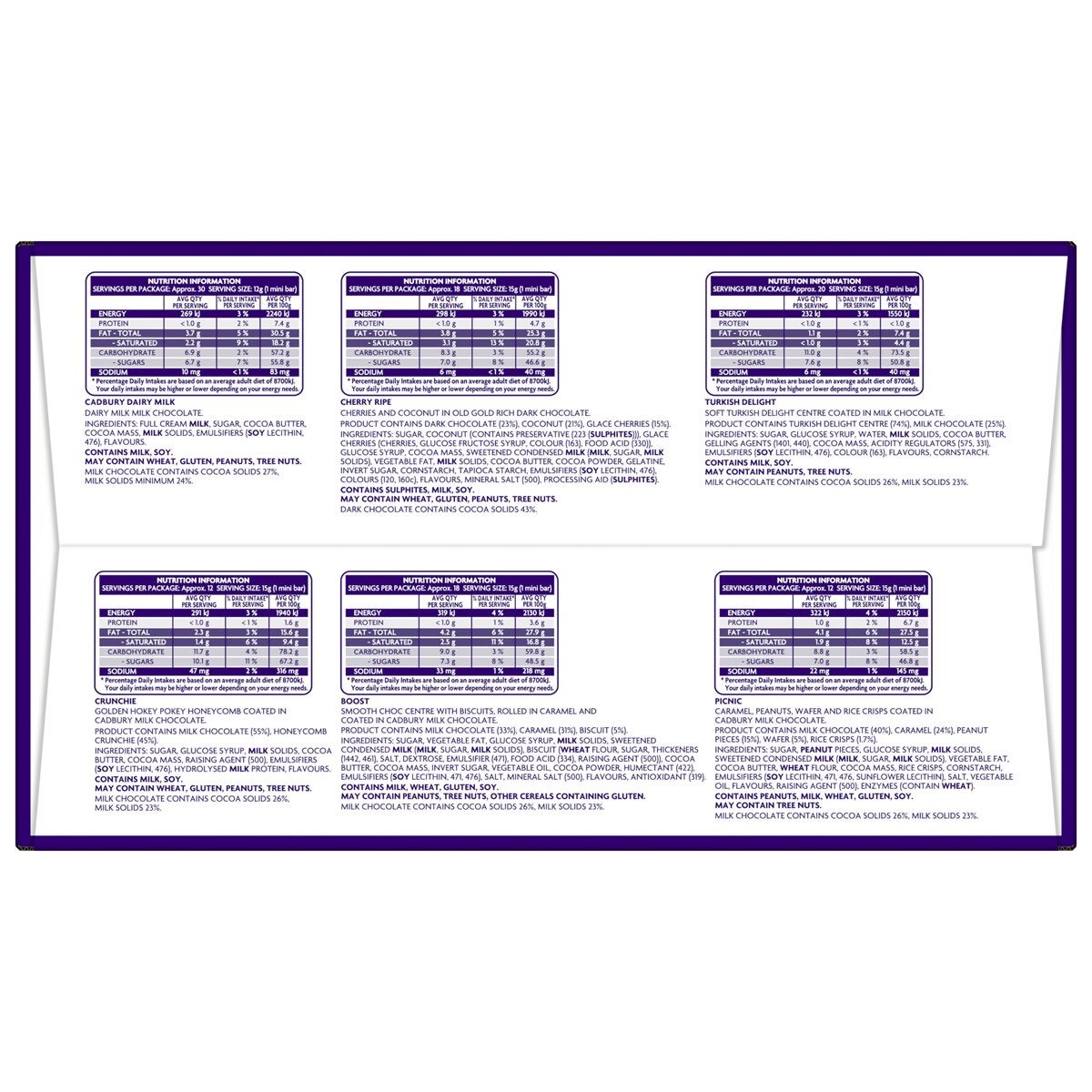 Cadbury Variety Jumbo Pack 110 Pieces 1.56kg Cadbury Variety Jumbo Pack 110 Pieces 1.56kg
