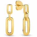 18KT Yellow Gold Paper Clip Link Drop Earrings