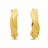 24KT Yellow Gold Twisted Half Hoop Earrings