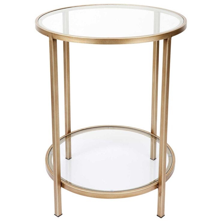 CAFE LIGHTING & LIVING Cocktail Glass Round Side Table Antique Gold CAFE LIGHTING & LIVING Cocktail Glass Round Side Table Antique Gold