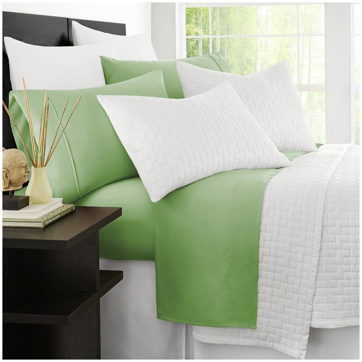 Kingtex Bamboo Cooling 2000TC Sheet Set Double - Avocado