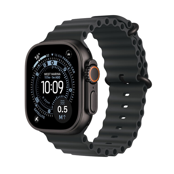 Apple Watch Ultra 3 GPS + Cellular 49-mm Black Titanium Case with Black Ocean Band