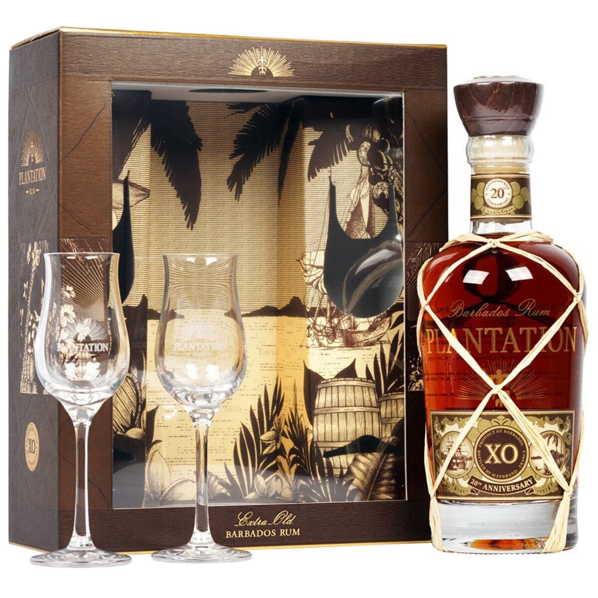 Plantation Rum XO 20th Anniversary Rum 700 ml with 2 Glas...