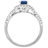 18KT White Gold 0.28ctw Diamond And Oval Sapphire Ring