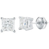 Platinum 2.00CTW Round Brilliant Cut Diamond Stud Earrings/