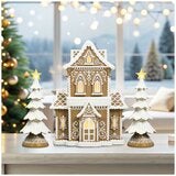 Gingerbread House Set with LED Lights
