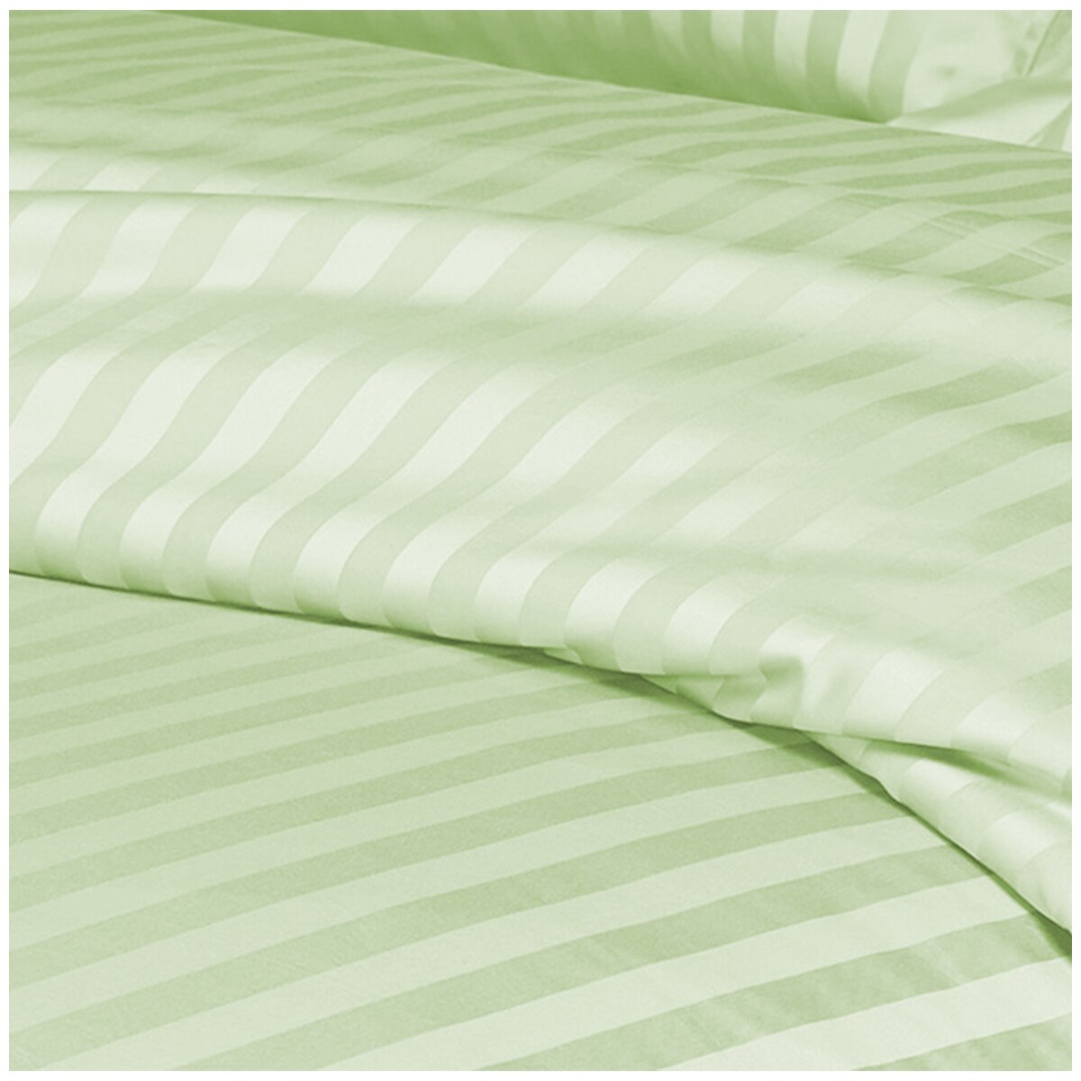 Kingtex 1200TC Egyptian Cotton Sateen Stripe Quilt Cover Set King - Mint