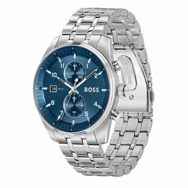 BOSS Skytraveller Stainless Steel Blue Dial Men's Watch 1514216