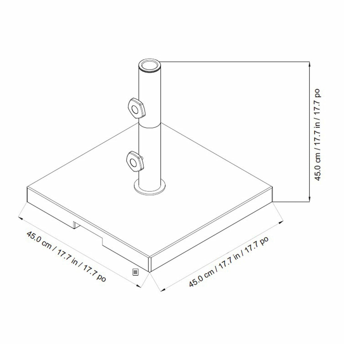 SunVilla Pembrooke 27kg Granite Umbrella Base