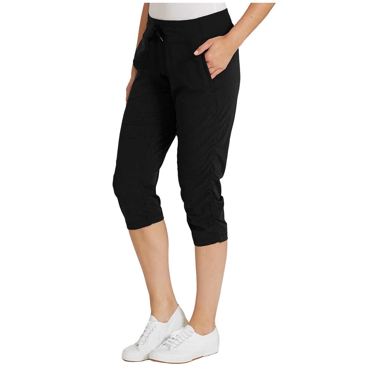Kirkland Signature Women's Woven Capri Pants Black Costco Australia