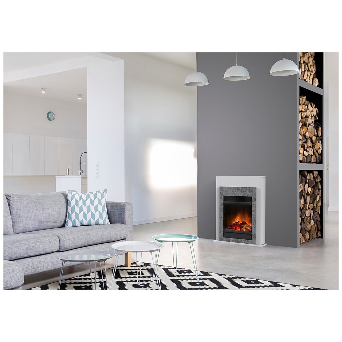 Dimplex 1.5 kW Conner Mini Suite with LED Firebox Grey & White