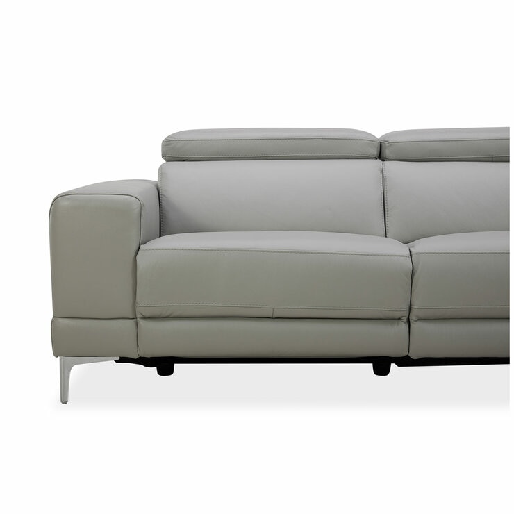 Aiden & Ivy Leather Power Sectional With Ratchet Headrest