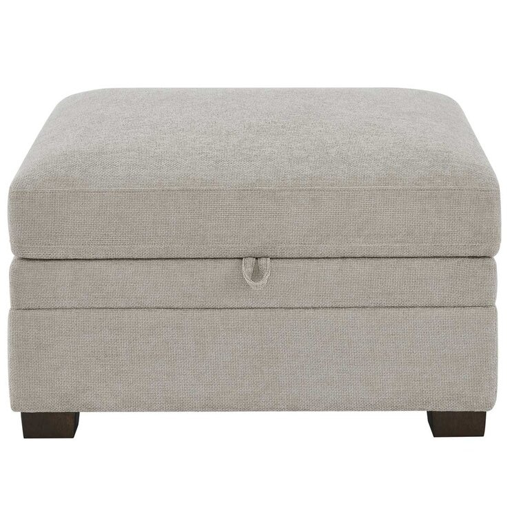 Thomasville 6 Piece Fabric Modular Sectional With Storage Ottoman