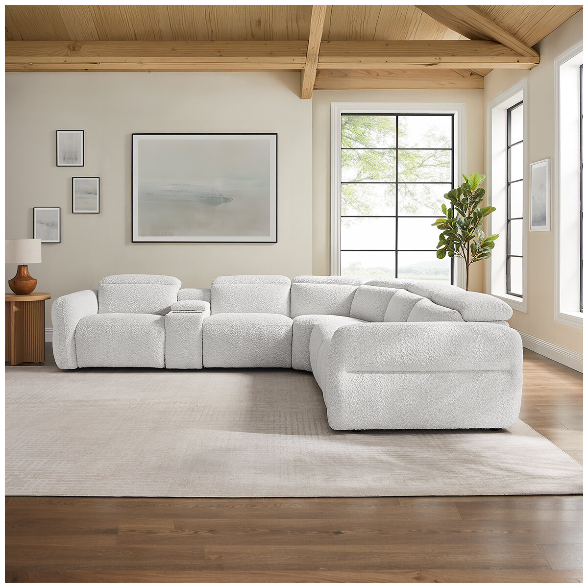Aiden & Ivy Fabric Power Reclining Sectional With Power Headrests