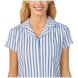 Jane & Bleecker Notch Collar Shorty PJ Set - Blue Stripe