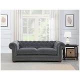 Synergy Home Furnishings Chesterfield Sofa - Grey