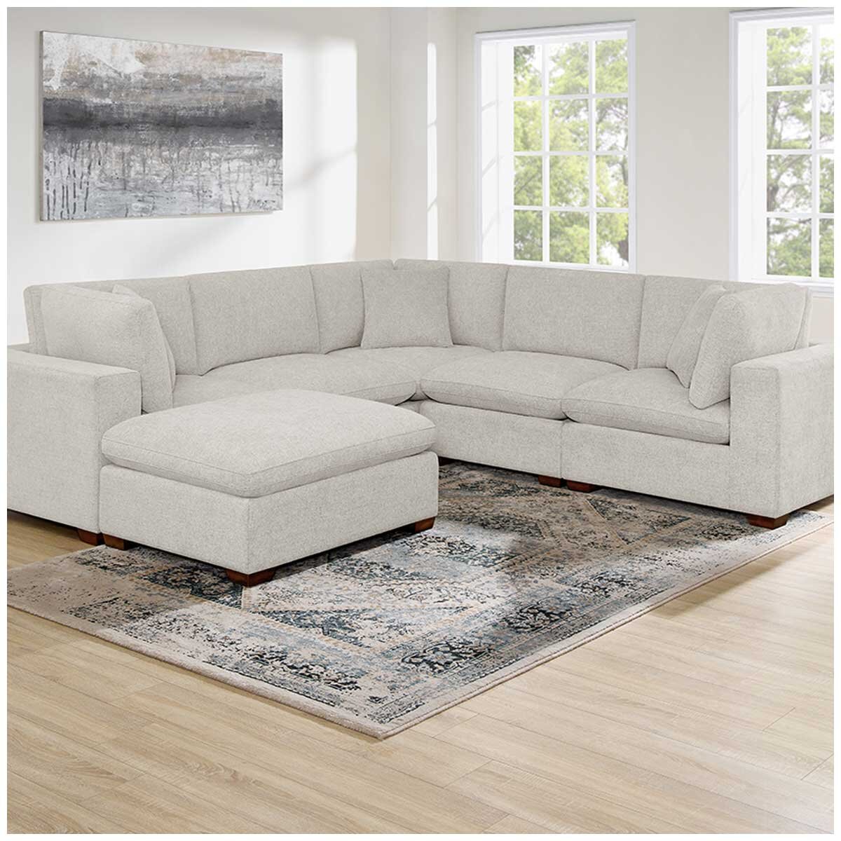 Thomasville 6 Piece Fabric Modular Sectional
