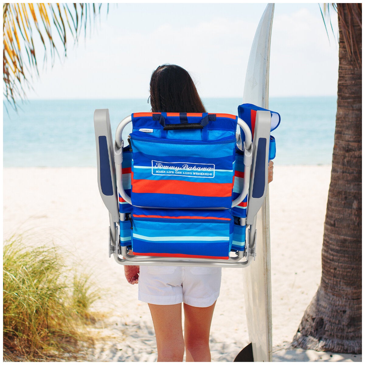 Tommy Bahama 5 Position Beach Chair 2 Pack - Red/Blue Stripe Tommy Bahama 5 Position Beach Chair 2 Pack - Red/Blue Stripe