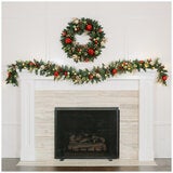 CGH 2.7m Pre-Lit Decorated Holiday Artificial Garland CGH 2.7m Pre-Lit Decorated Holiday Artificial Garland