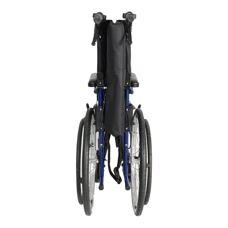 Altus Transport Wheelchair Lightweight Folding Self Propelled 20-inch Wheel - BLUE
