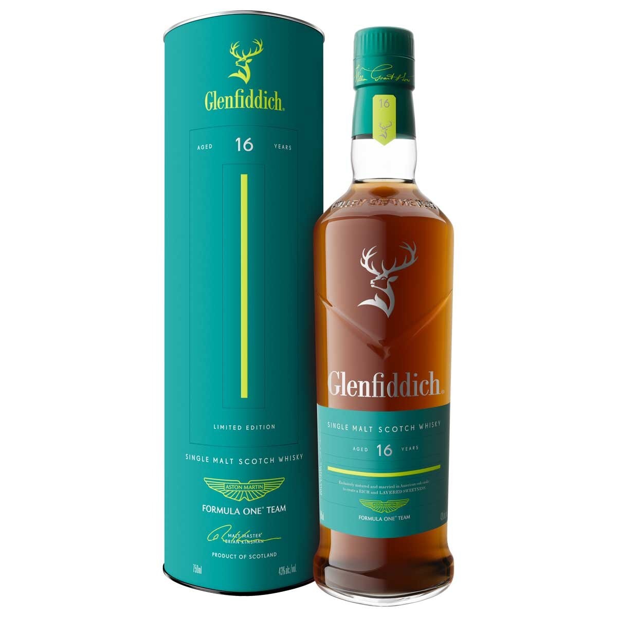 Glenfiddich 16 Year Old Single Malt Scotch Whisky Aston Martin F1 Edition 700ml