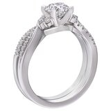18KT White Gold 1.05ctw Diamond Bridal Ring Set