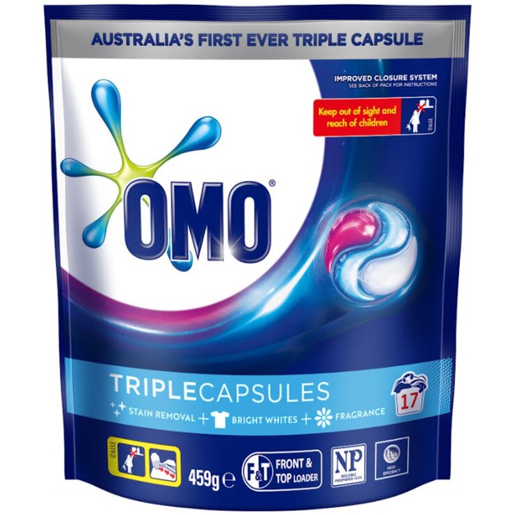 OMO Triple Capsules Laundry Liquid 6 x 17pk Costco Australia