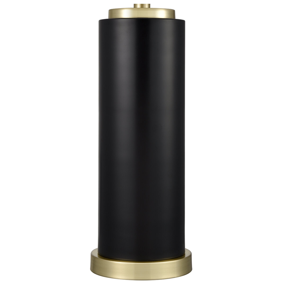 Bridgeport Designs Black Metal Cylinder Table Lamp Black and Honey Brass