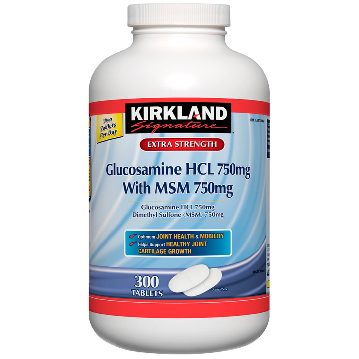 Kirkland Signature Glucosamine HCL 750mg with MSM 750mg, 300 Tablets