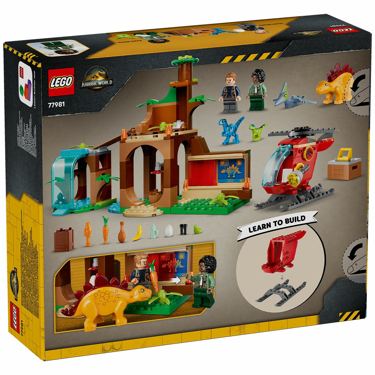 LEGO Jurassic World Velociraptor, Stegosaurus and Pteranodon Rescue 77981