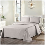 Bdirect Royal Comfort Blended Bamboo Sheet Set with stripes Double - Silver Grey