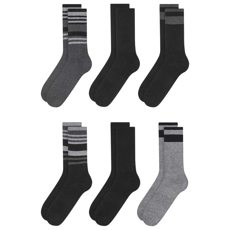Weatherproof Men's Cool Max Socks Black And Grey