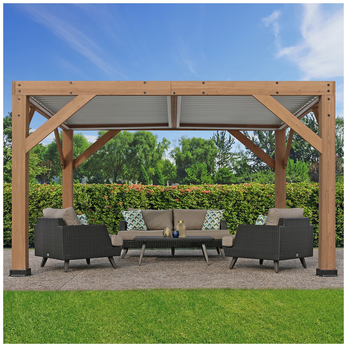 Yardistry Cedar \u0026 Aluminum Louvered 