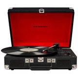 Crosley Cruiser Deluxe Portable Turntable - Black + Free Record Storage Crate