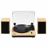 Crosley Brio Record Player Shelf System With Speakers - Natural Crosley Brio Record Player Shelf System With Speakers - Natural