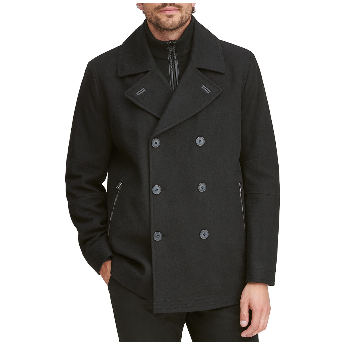 Andrew marc emmett wool blend peacoat store